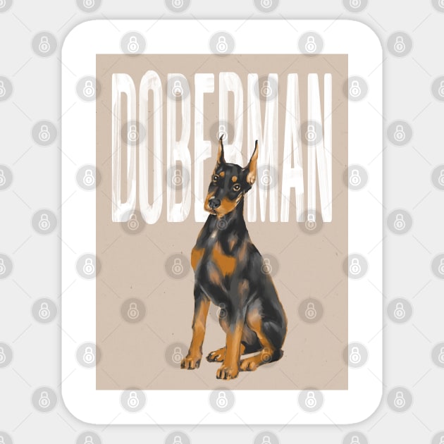 Doberman Dog Sticker by Art Designs